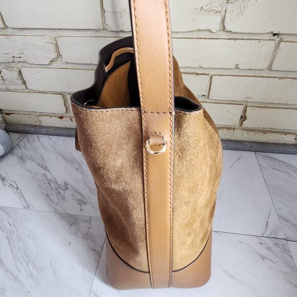 Nwot Michael Kors Cary Brown Suede & Leather w/Pouch Crossbody Bag Purse - Picture 7 of 15